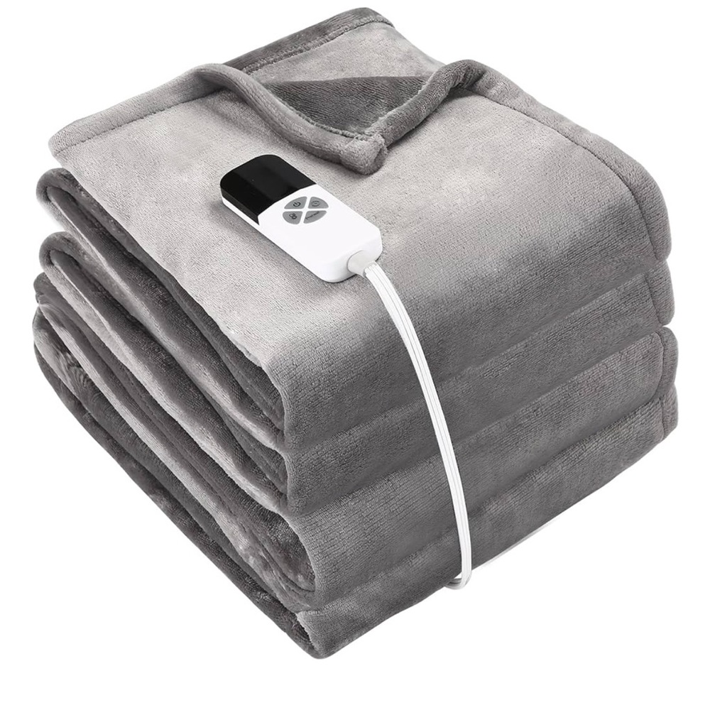 Heated Blanket with 6 Heat Settings - gray